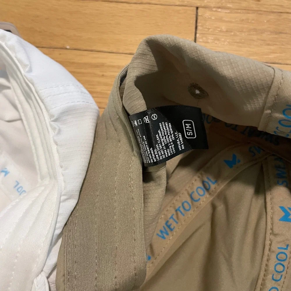 Mission Cooling Performance Hats BUNDLE S/M White Tan Khaki Baseball Caps
